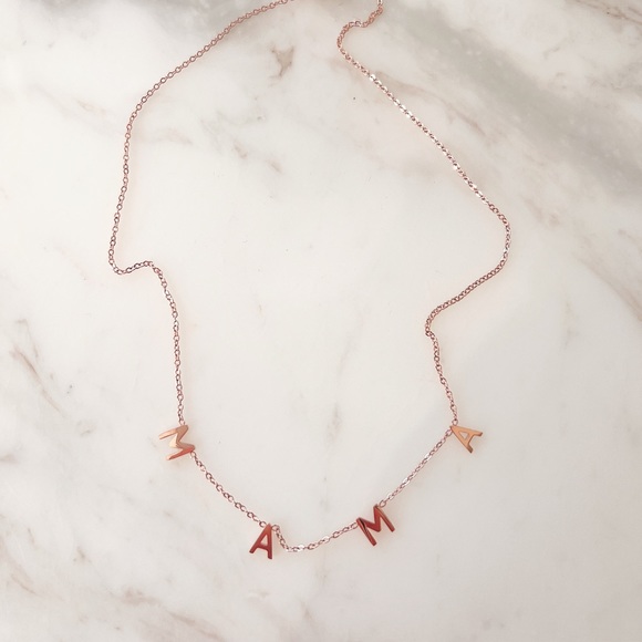 Brand New Spaced Letter MAMA necklace in Rose Gold - Picture 2 of 3